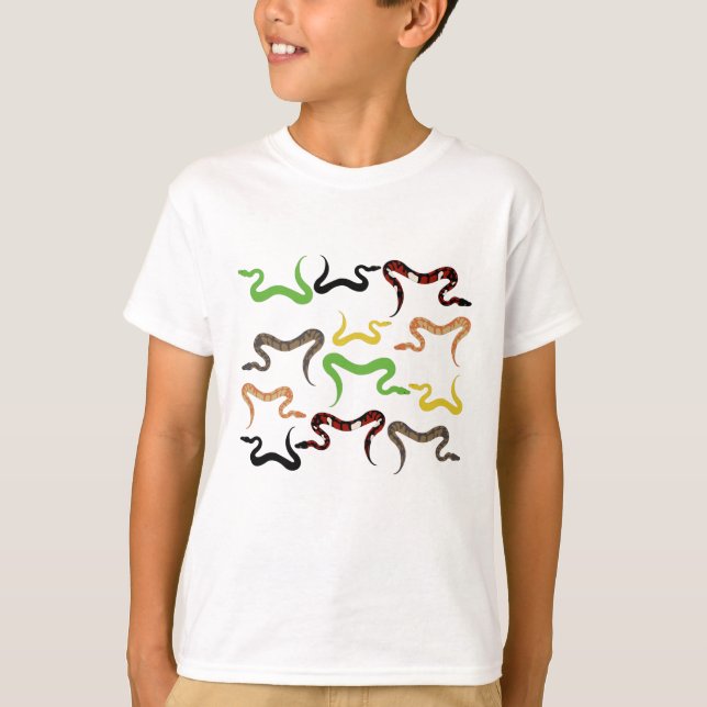 Colourful Snakes Python Reptile Pattern T-Shirt (Front)