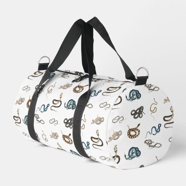 Colourful Snakes Reptile Animal Pattern Duffle Bag (Left Corner)