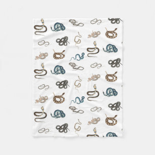 Colourful Snakes Reptile Animal Pattern Fleece Blanket