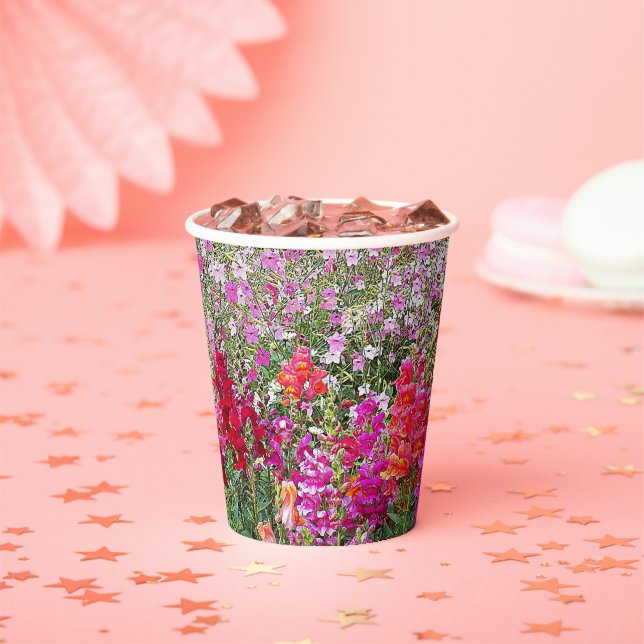 Colourful Snapdragon Garden Floral Paper Cups (Insitu)