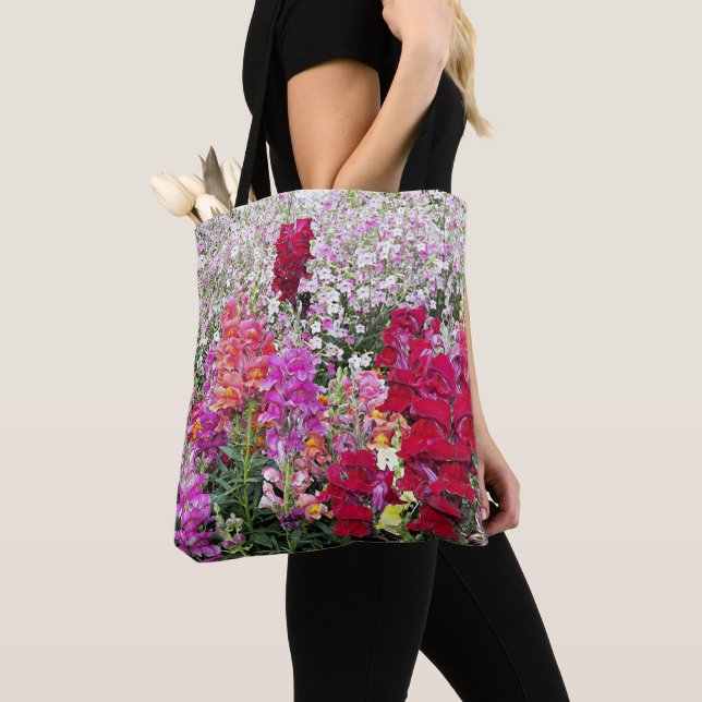 Colourful Snapdragon Garden Floral Tote Bag (Close Up)