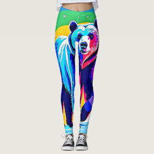 Colourful Snow Bear Art Leggings