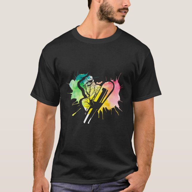 Colourful Snowboarder Extreme Winter Sports Snowbo T-Shirt (Front)