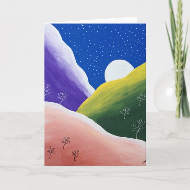 Colourful Snowflake Christmas Folk Art Holiday Card (Front)