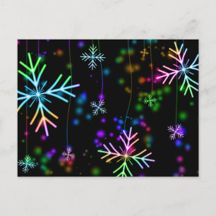 Colourful snowflake Christmas pattern postcard