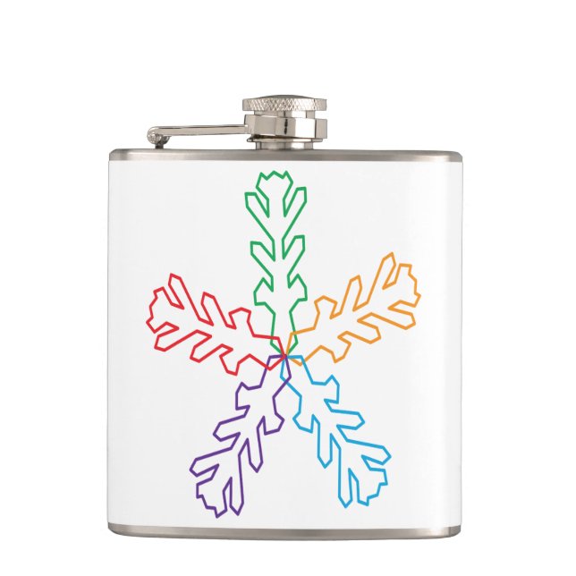 Colourful Snowflake Flask (Front)