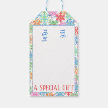 Colourful Snowflake Gift Tag