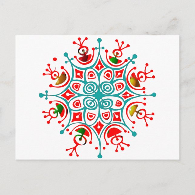 Colourful Snowflake Postcard (Front)