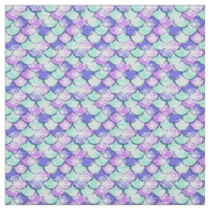 Colourful snowflake with fish scales pattern fabric