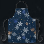 Colourful Snowflakes Apron<br><div class="desc">A Blue Snowflake Adult Apron For The Holidays</div>