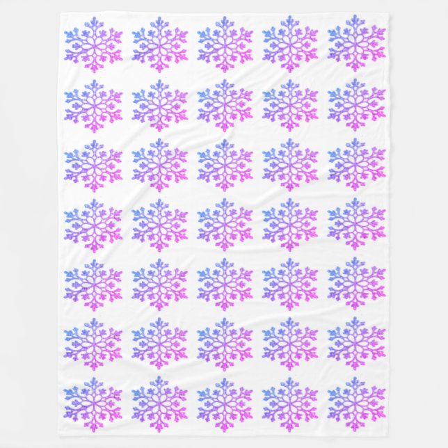 Colourful Snowflakes Fleece Blanket (Front)