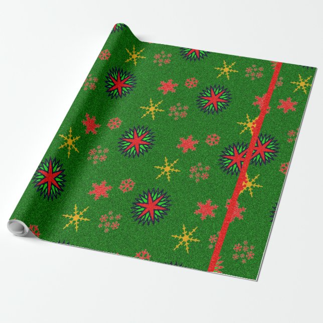 Colourful Snowflakes - Wrapping Paper (Unrolled)
