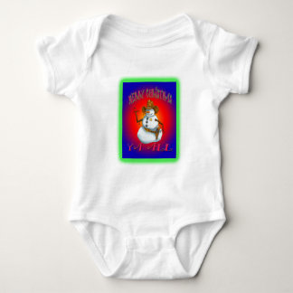 Colourful Snowman design western Howdy Baby Bodysuit