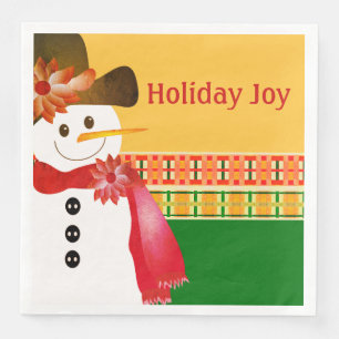Colourful Snowman Napkin