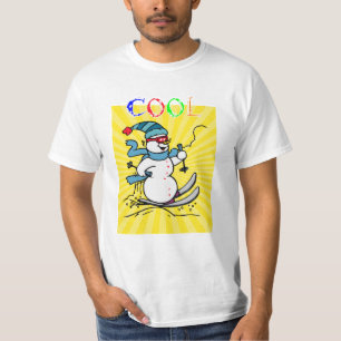 Colourful Snowman Skiing funny cute snowman sk T-Shirt