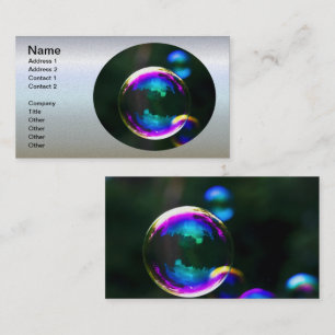 Colourful Soap Bubbles Floating Business Card