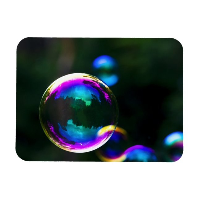 Colourful Soap Bubbles Floating Magnet (Horizontal)