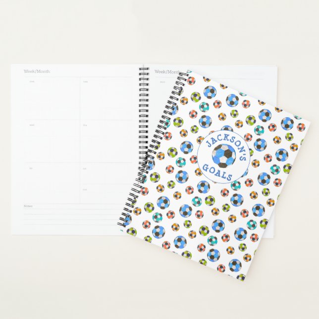 Colourful Soccer Add Your Name Goals Planner (Display)