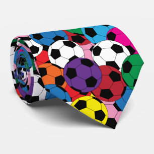 Colourful Soccer Ball Collage Tie