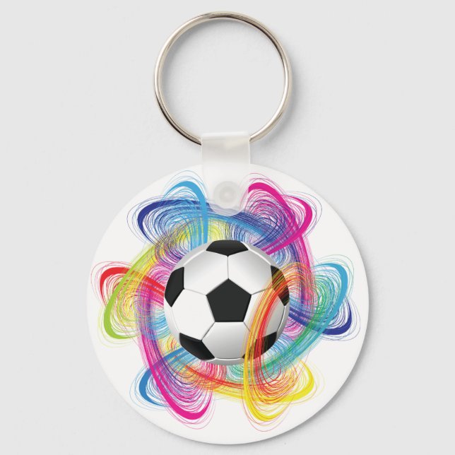 Colourful Soccer Ball Keychain (Front)