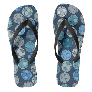 Colourful Soccer Ball Pattern Flip Flops