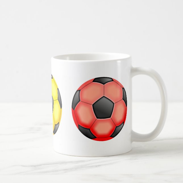 Colourful Soccer Balls Coffee Mug (Right)