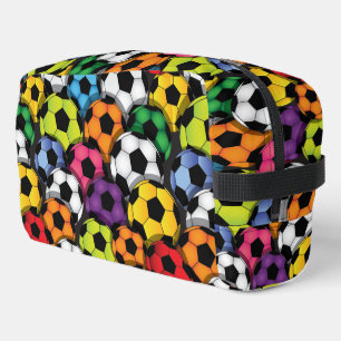Colourful Soccer Balls Design Dopp Kit Toiletry Ba