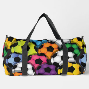 Colourful Soccer Balls Design Duffel Bag