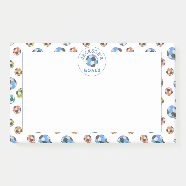 Colourful Soccer Balls Kids Goals Notes (Front)
