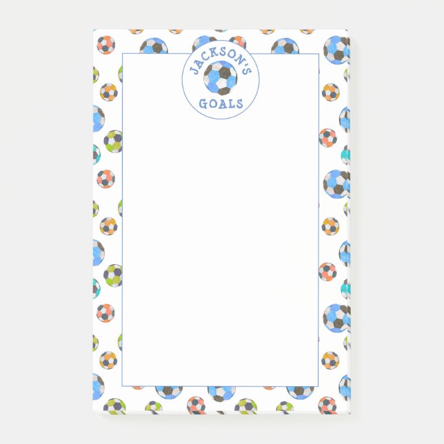 Colourful Soccer Balls Kids Goals Notes (Front)
