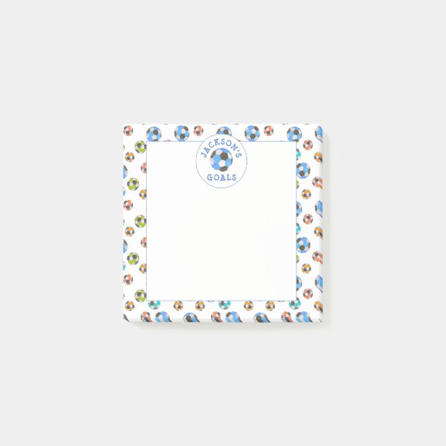 Colourful Soccer Balls Kids Goals Notes (Front)