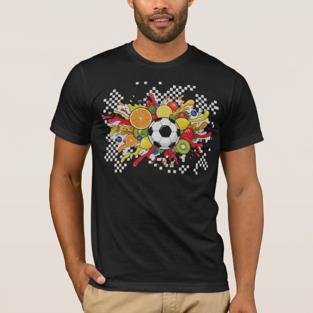 Colourful Soccer Chequerboard T-Shirt (Front)