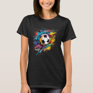 Colourful Soccer Football Ball Splash Art Football T-Shirt