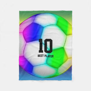Colourful Soccer   Football Fleece Blanket