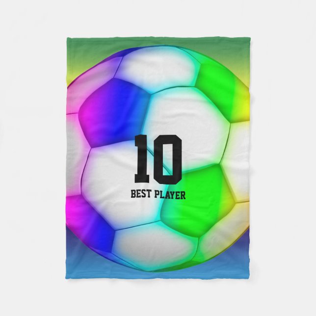 Colourful Soccer | Football Fleece Blanket (Front)