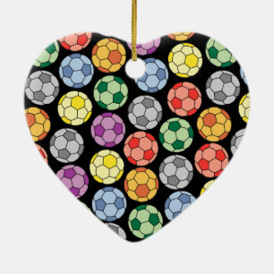 Colourful Soccer Pattern Ceramic Ornament