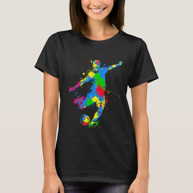 Colourful Soccer Player  T-Shirt (Front)