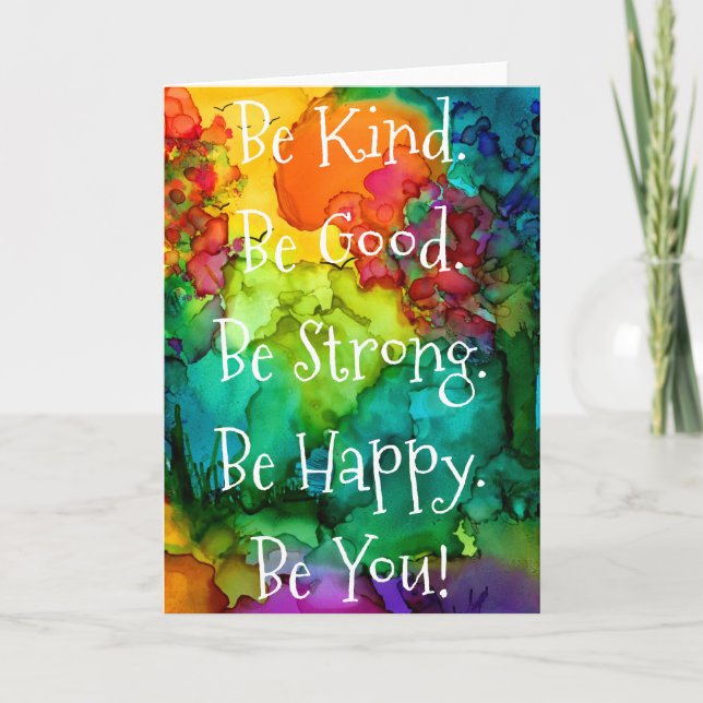 Colourful Social Distancing Words Greeting Card (Front)