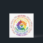 Colourful Social Justice Flower Word Art Flat Card<br><div class="desc">Colourful word art design gives a shout out to a variety of social justice movements including Black Lives Matter,  Science is Real,  Love is Love,  Women's Rights are Human Rights,  and more. Centre of graphic is rainbow flower and heart.</div>