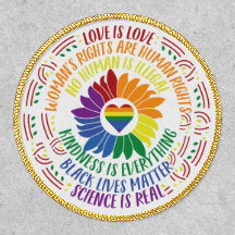 Colourful Social Justice Flower Word Art Iron On