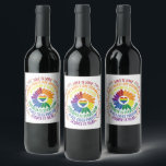 Colourful Social Justice Flower Word  Wine Label<br><div class="desc">Colourful word art design gives a shout out to a variety of social justice movements including Black Lives Matter,  Science is Real,  Love is Love,  Women's Rights are Human Rights,  and more. Centre of graphic is rainbow flower and heart.</div>