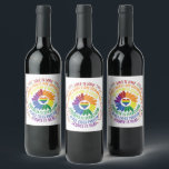 Colourful Social Justice Flower Word  Wine Label<br><div class="desc">Colourful word art design gives a shout out to a variety of social justice movements including Black Lives Matter,  Science is Real,  Love is Love,  Women's Rights are Human Rights,  and more. Centre of graphic is rainbow flower and heart.</div>