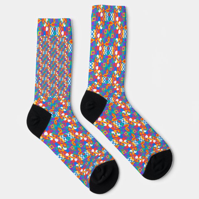 Colourful socks with a vibrant geometric pattern (Right)
