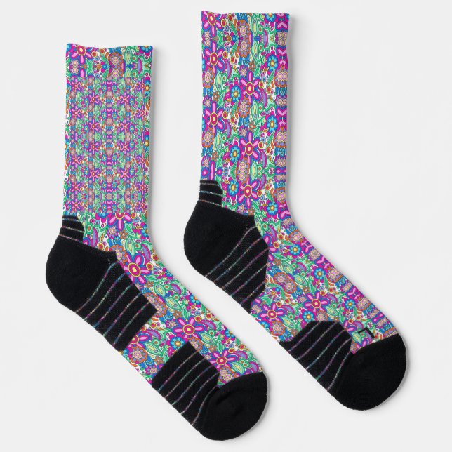 Colourful socks with intricate geometric patterns  (Right)