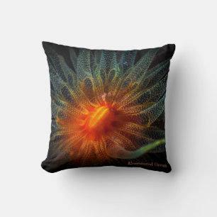 Colourful soft coral, Marine Flowers Throw Pillow