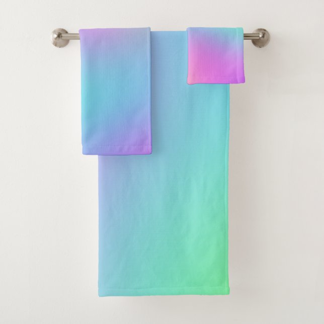 Colourful Soft Gradient Bath Towel Set (Insitu)