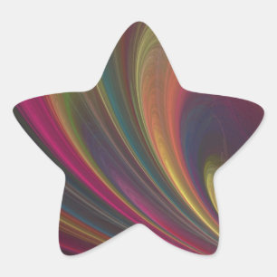 Colourful Soft Sand Waves Star Sticker