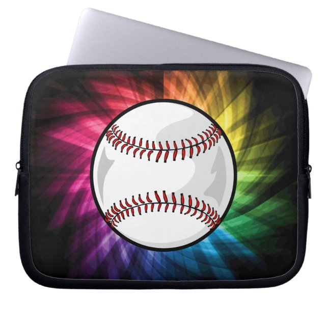 Colourful Softball; Baseball Laptop Sleeve (Front)