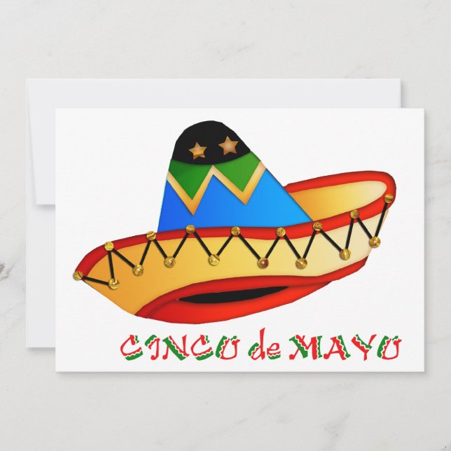 Colourful Sombrero Cinco de Mayo Invitation (Front)