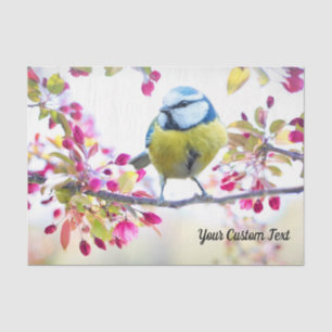 Colourful Songbird & Spring Blossoms, Your Message Tissue Paper